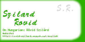 szilard rovid business card