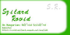 szilard rovid business card